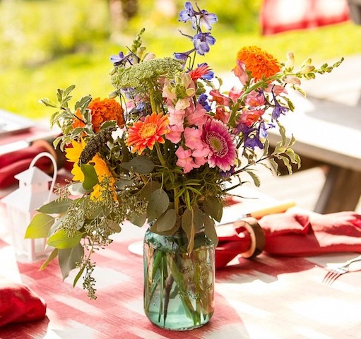 Mark Addison flower arranging summer wildflowers mason jar garden party