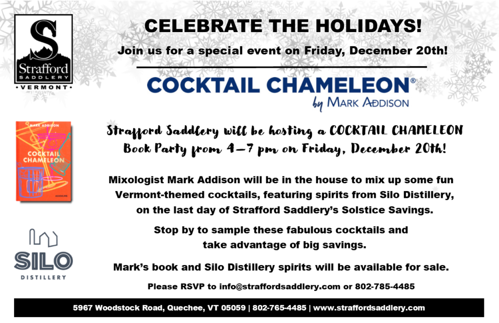 Strafford Saddlery Holiday Party with Cocktail Chameleon invitation